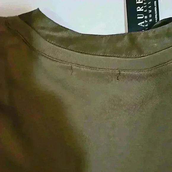 Ralph Lauren women's top blouse sz 2X  green layered neckline 3/4 sleeve… - Picture 11 of 15